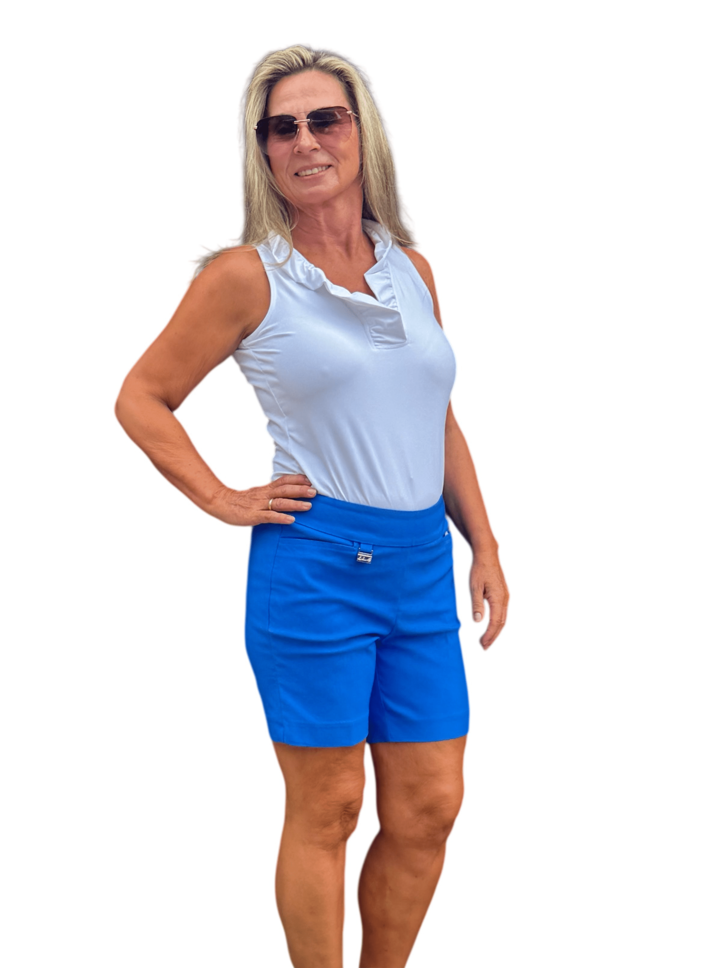 6" Inseam Pull-on Stretch Shorts Blue