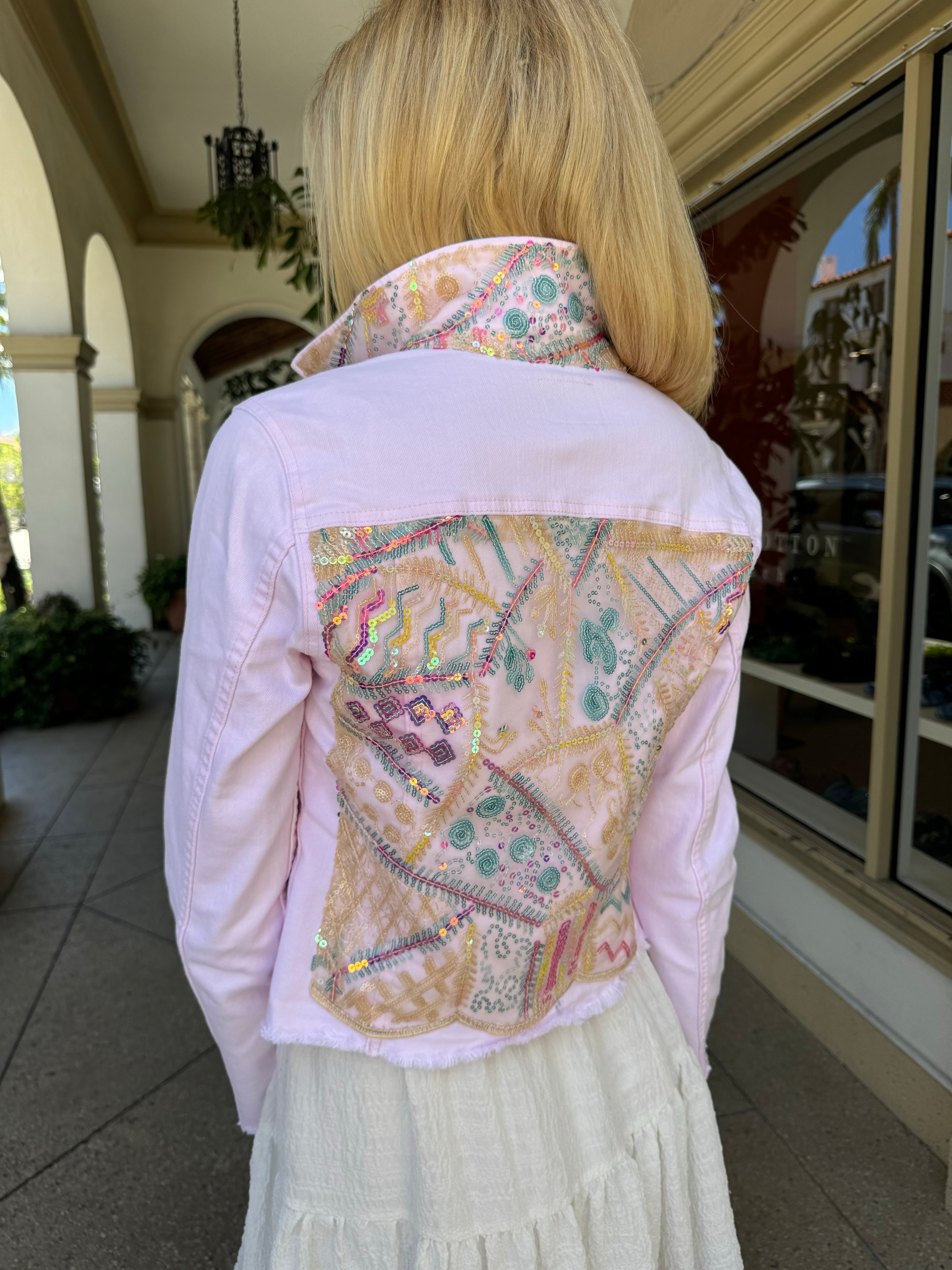 The Pink Denim Jacket / Let’s Sparkle - Back of the Bay Boutique