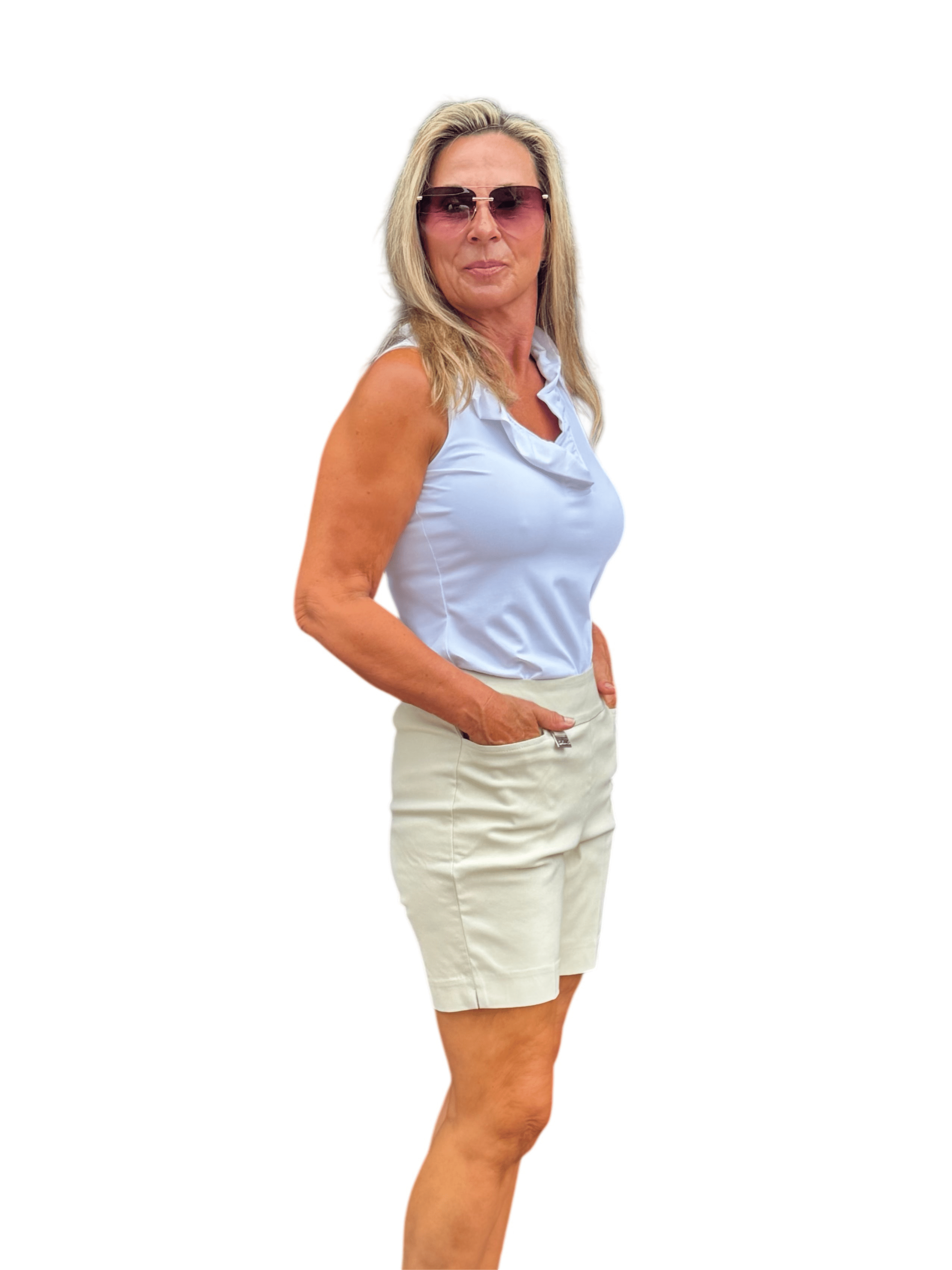 6" Inseam Pull-on Stretch Shorts Stone