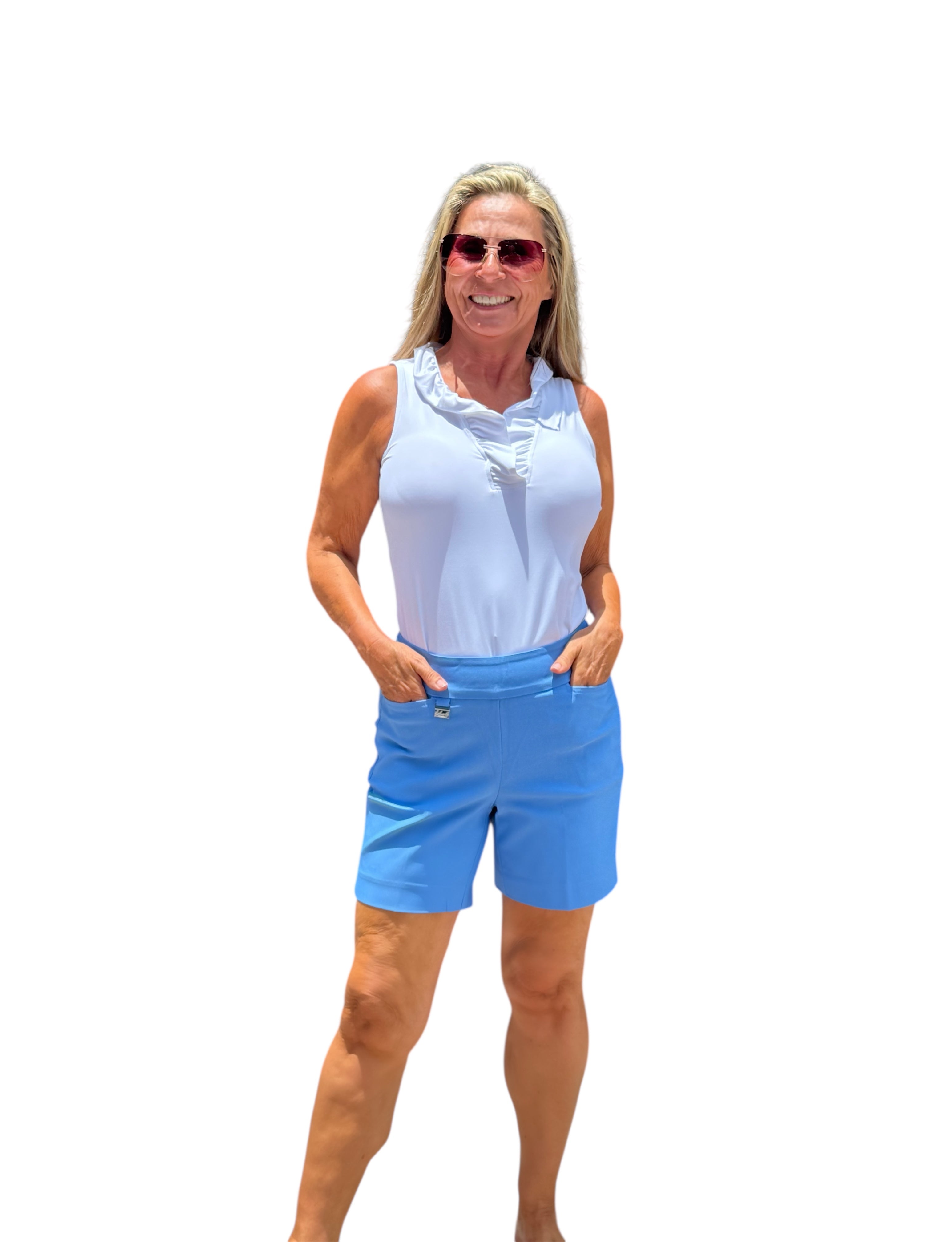 6" Inseam Pull-on Stretch Shorts Bright Periwinkle