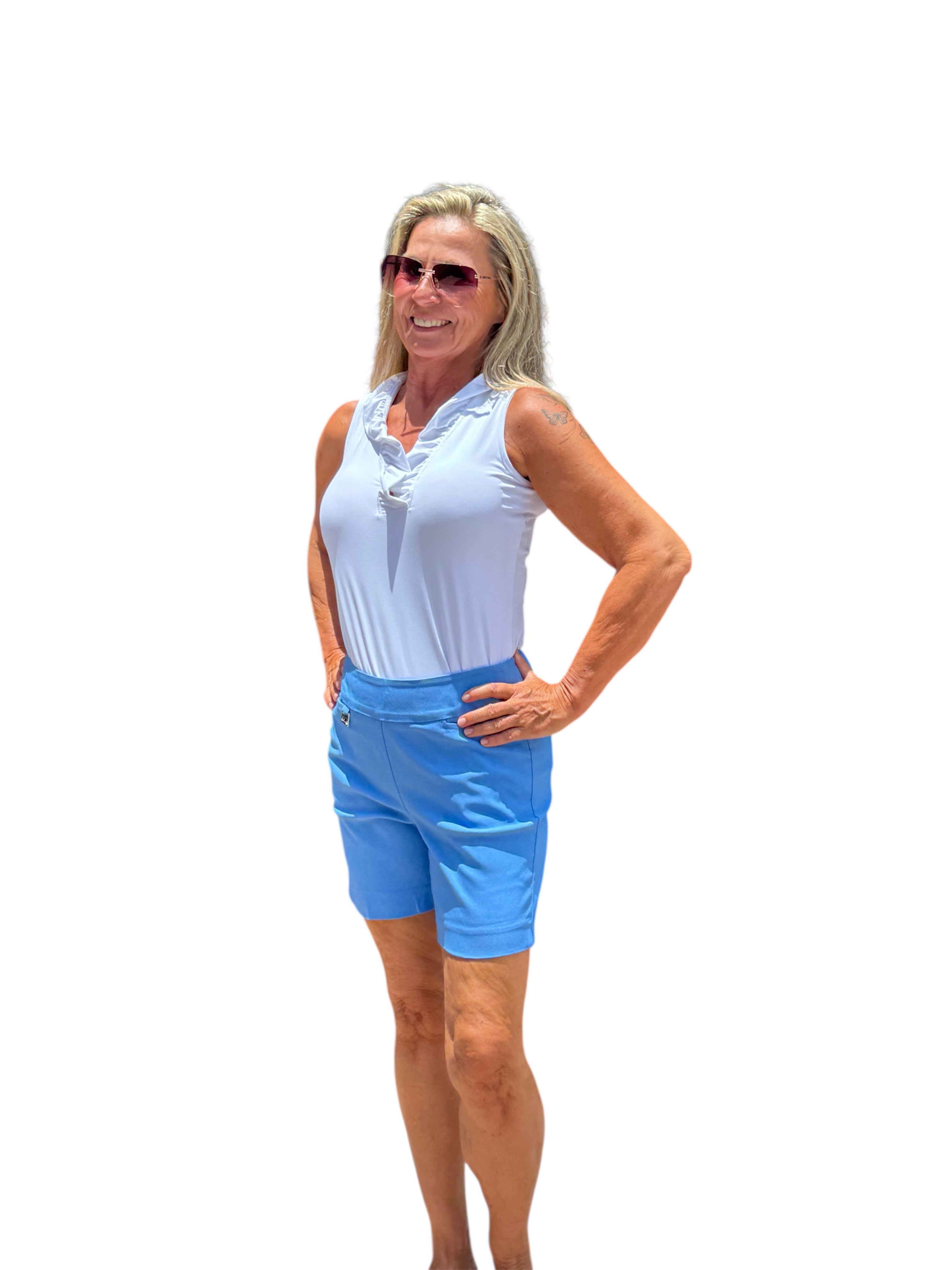6" Inseam Pull-on Stretch Shorts Bright Periwinkle