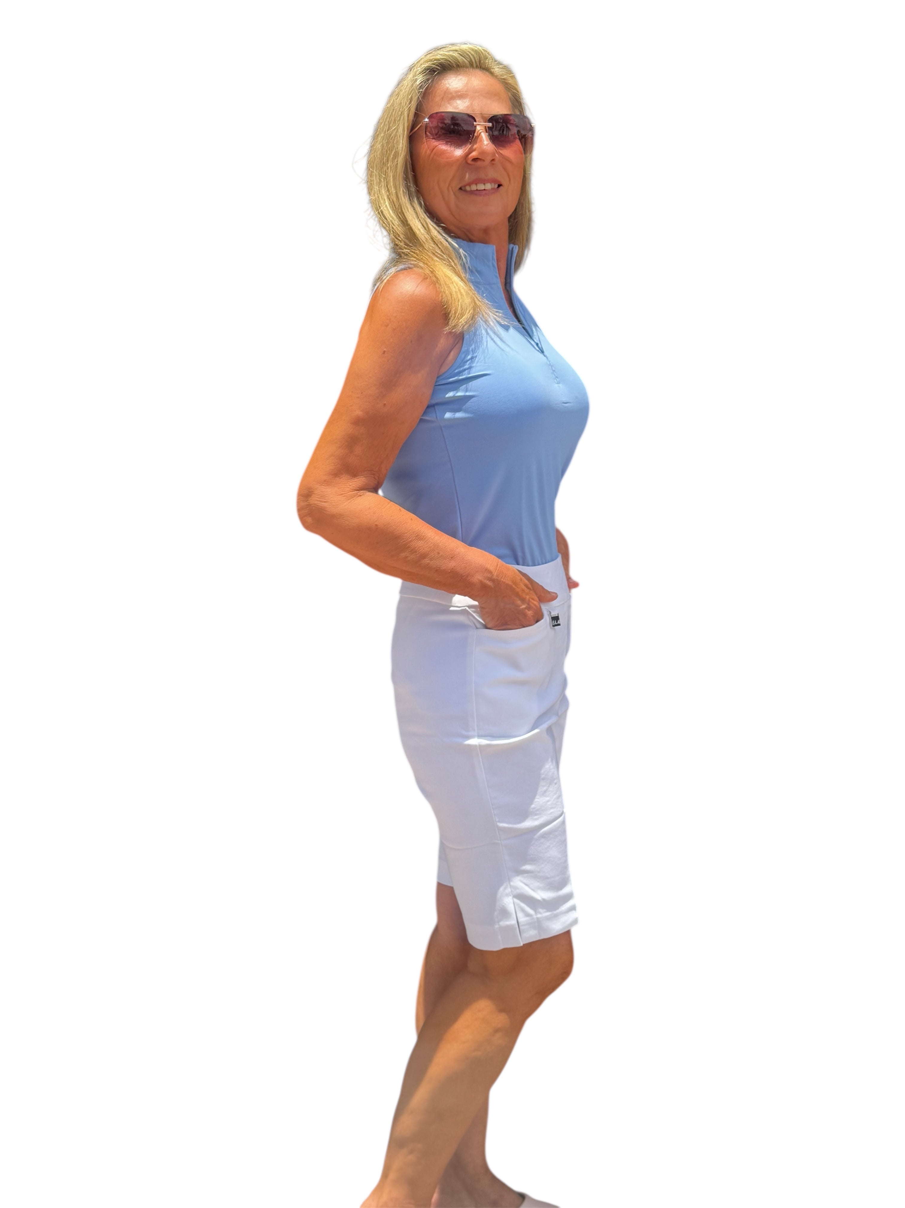 10" Inseam Bermuda Shorts White