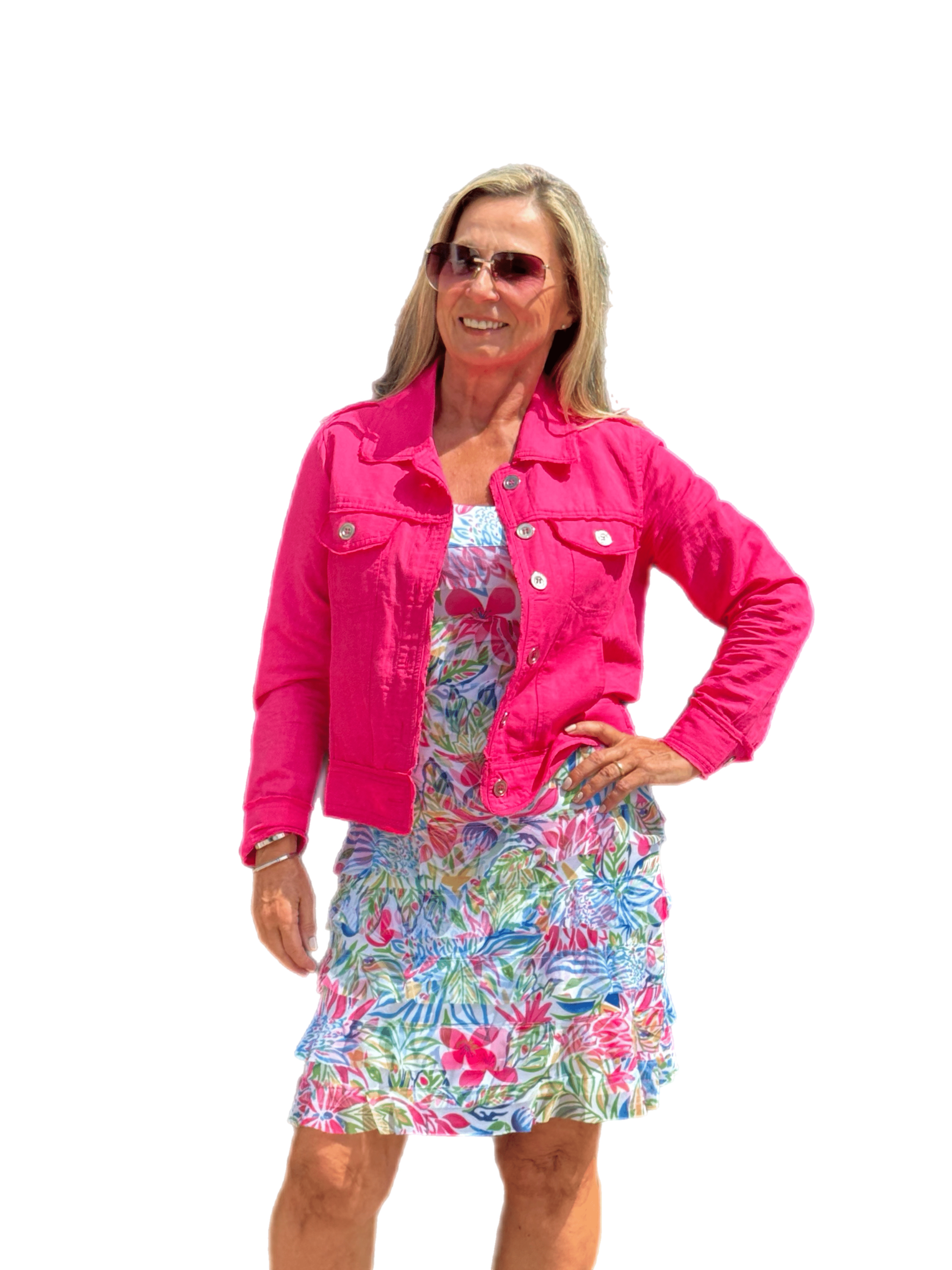 Mesh Ruffle Cha-Cha Dress with UPF50+ Summer Garden