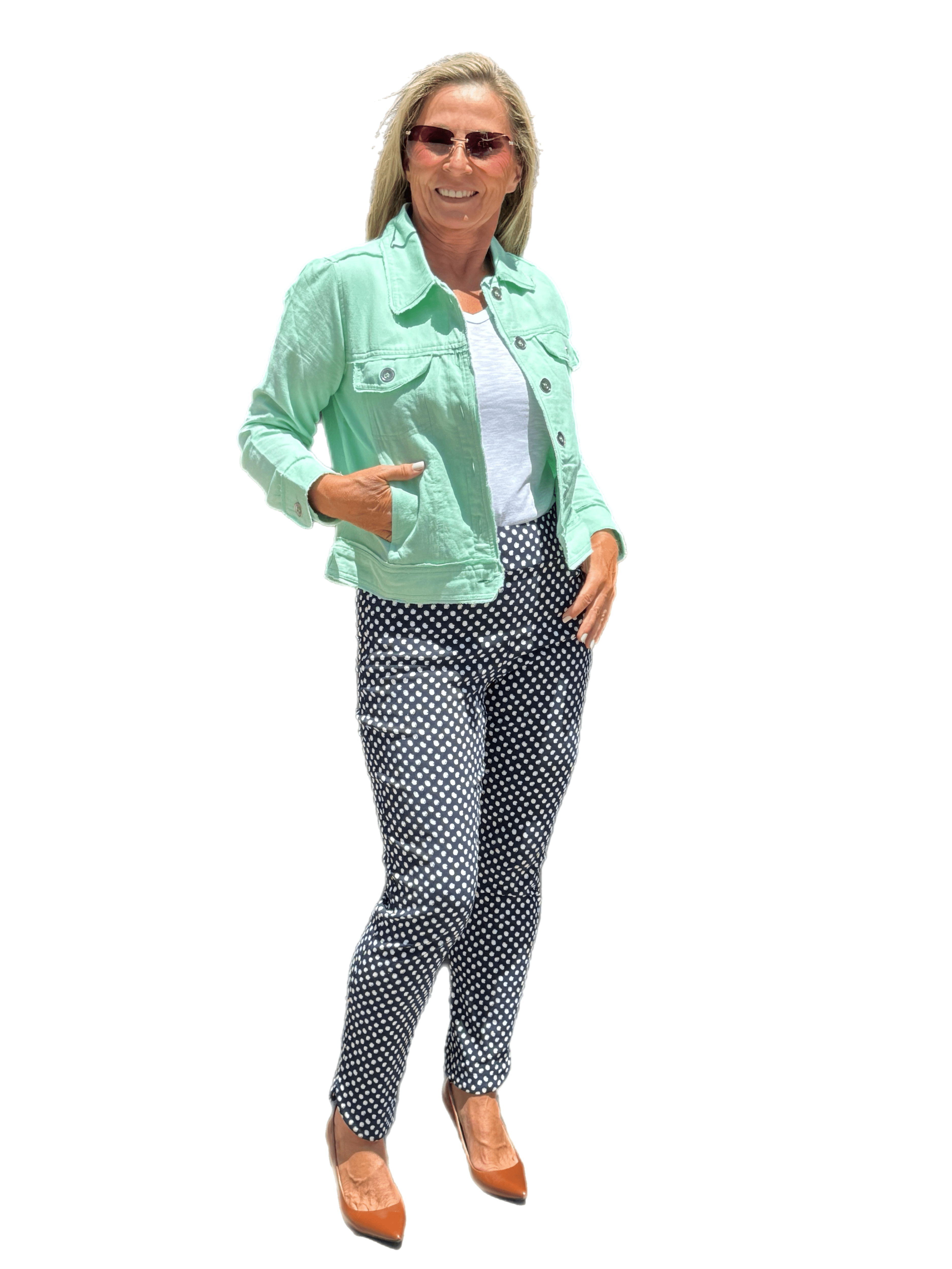 Ankle-length Pull-on Stretch Pants Navy