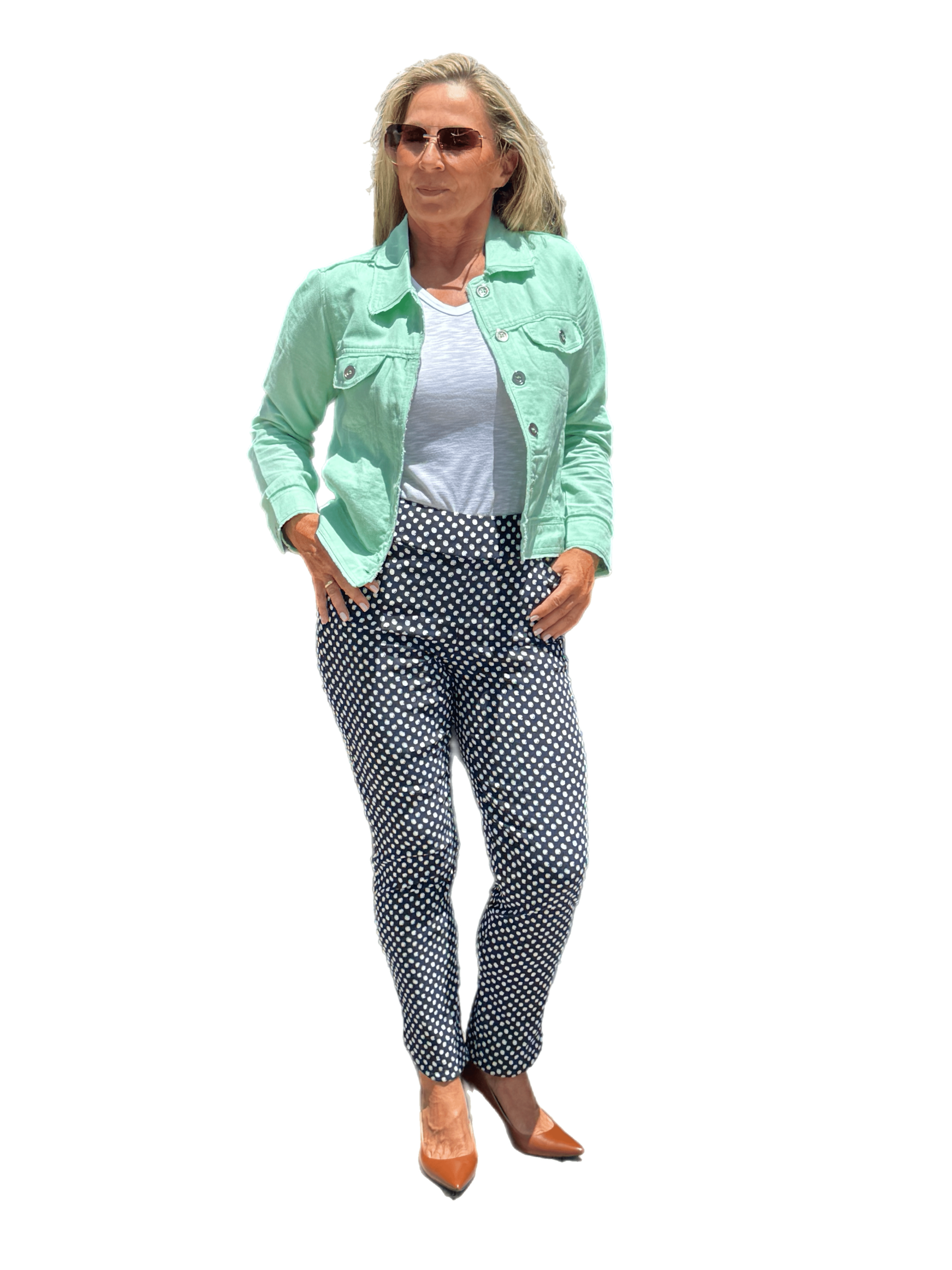 Long-Sleeve Linen Jacket Mint Green