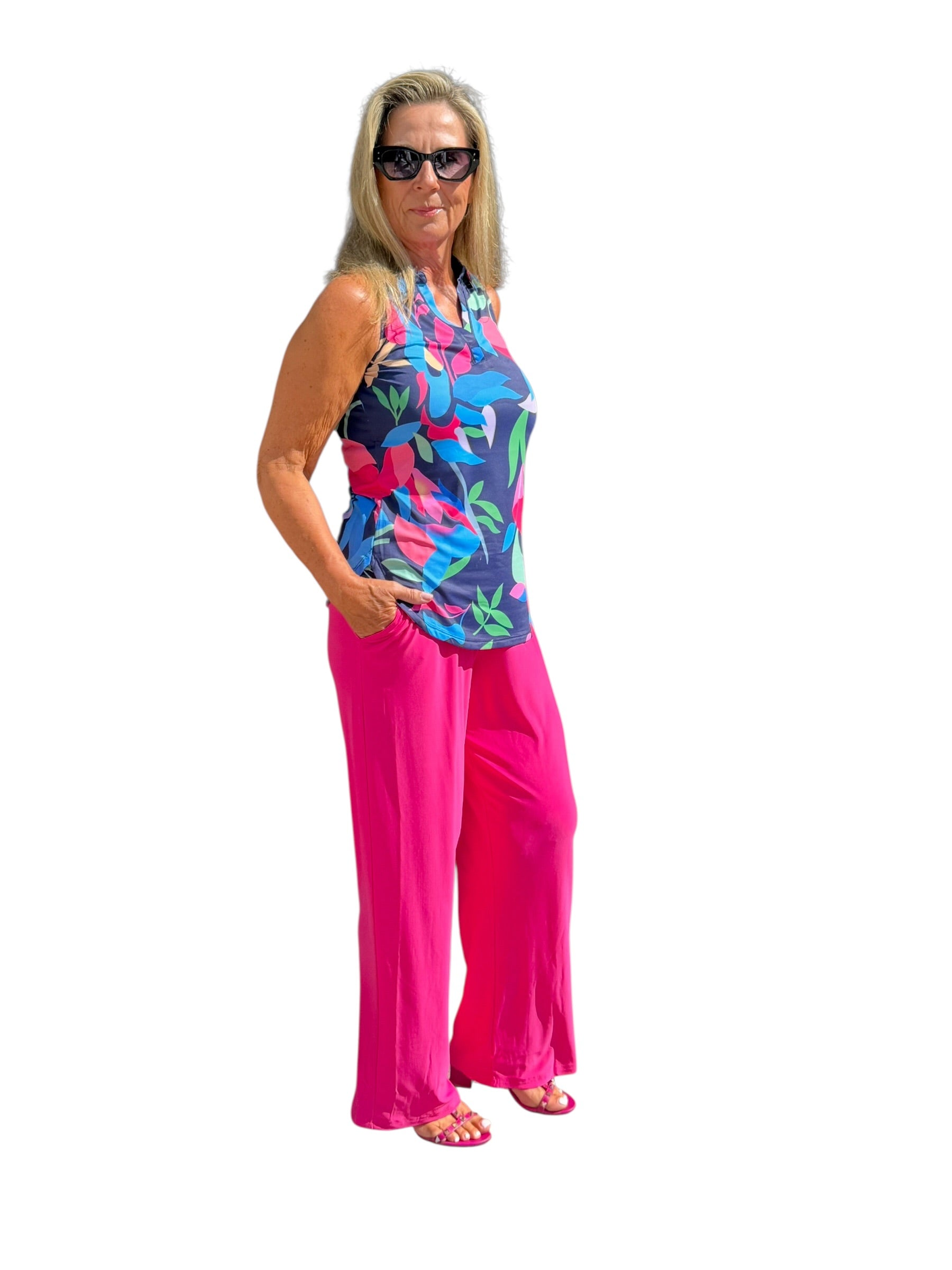 Pull-on Palazzo Pants with UPF50+ Cabaret Pink