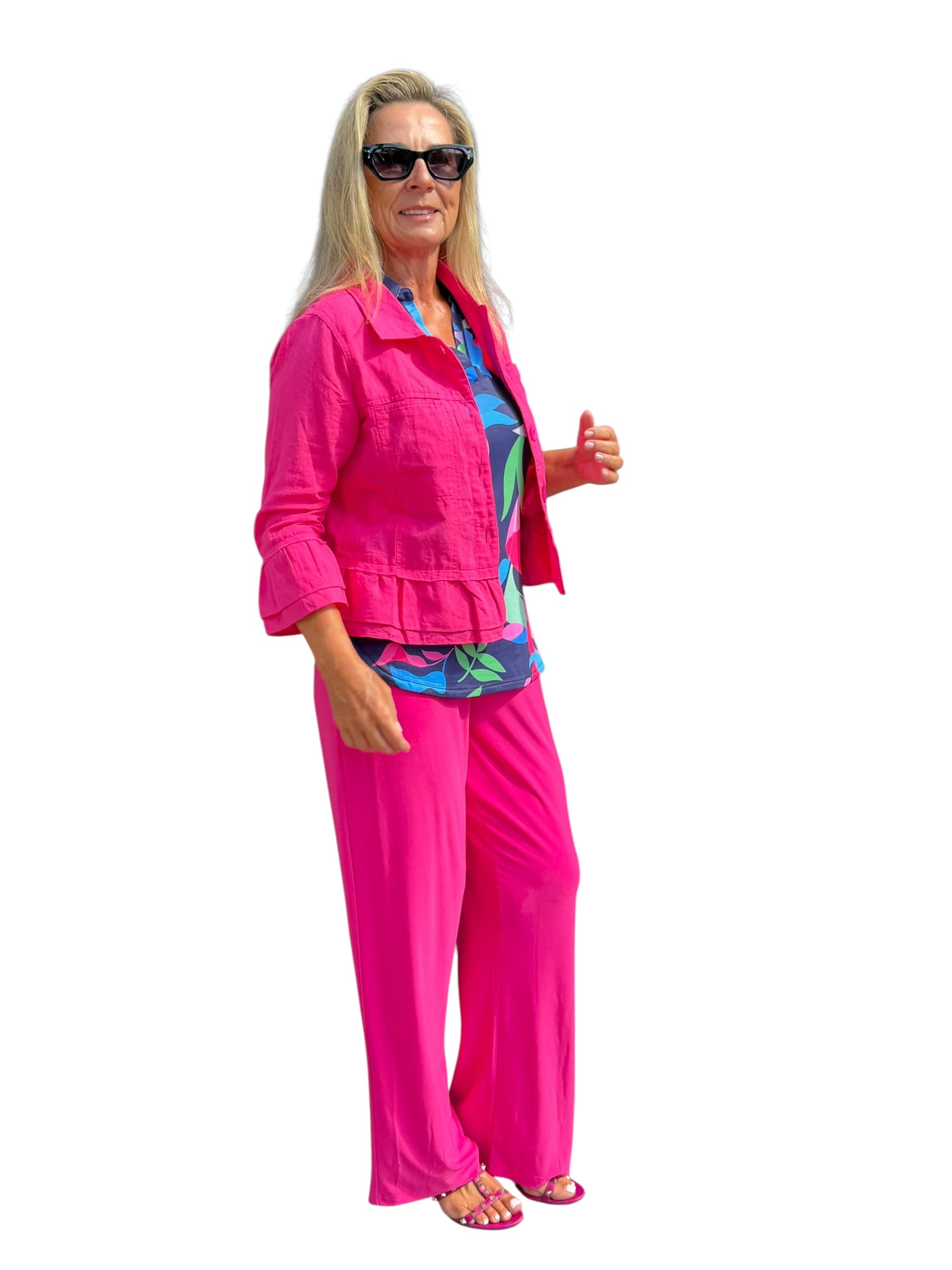 Pull-on Palazzo Pants with UPF50+ Cabaret Pink