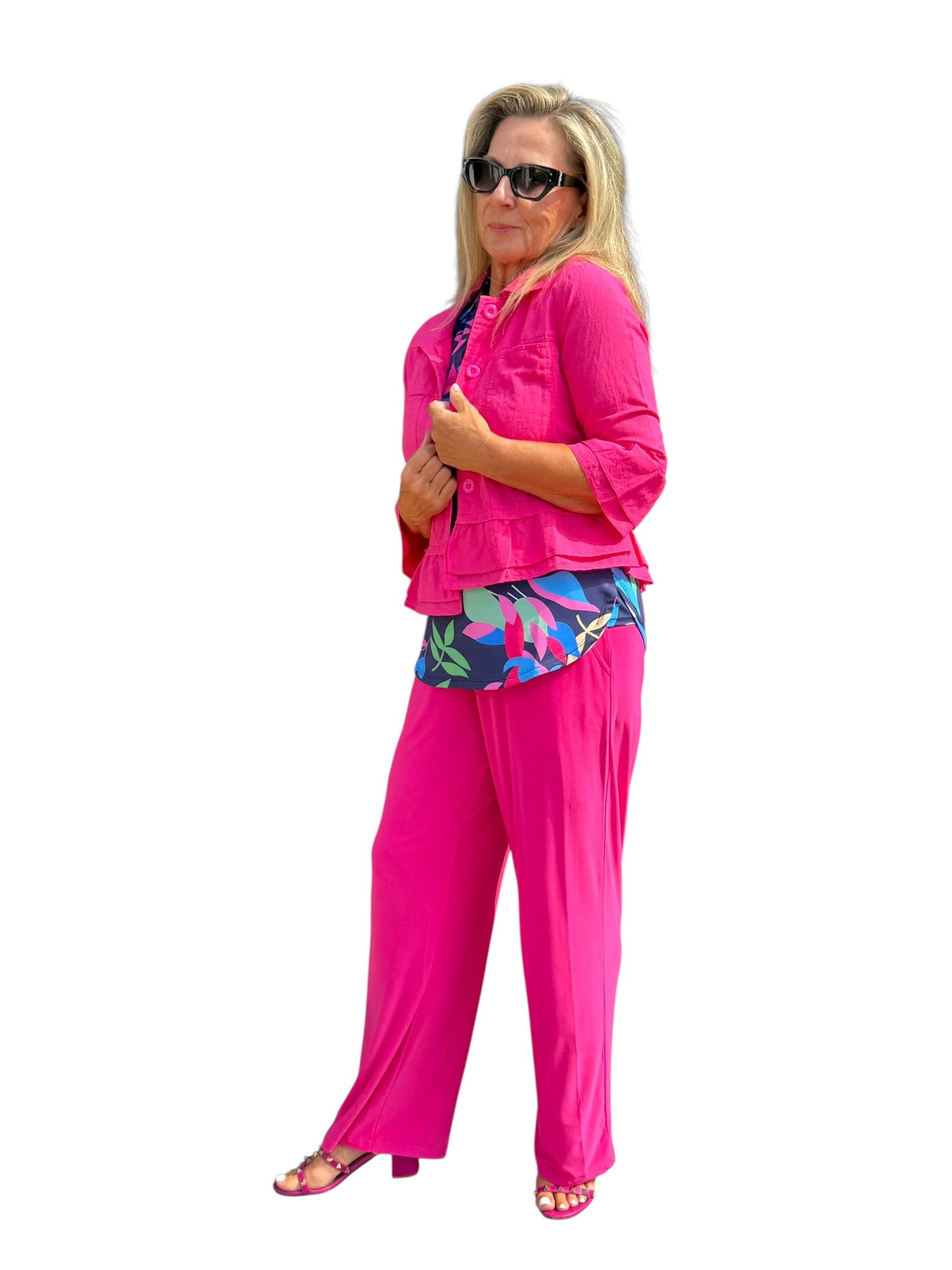 Pull-on Palazzo Pants with UPF50+ Cabaret Pink