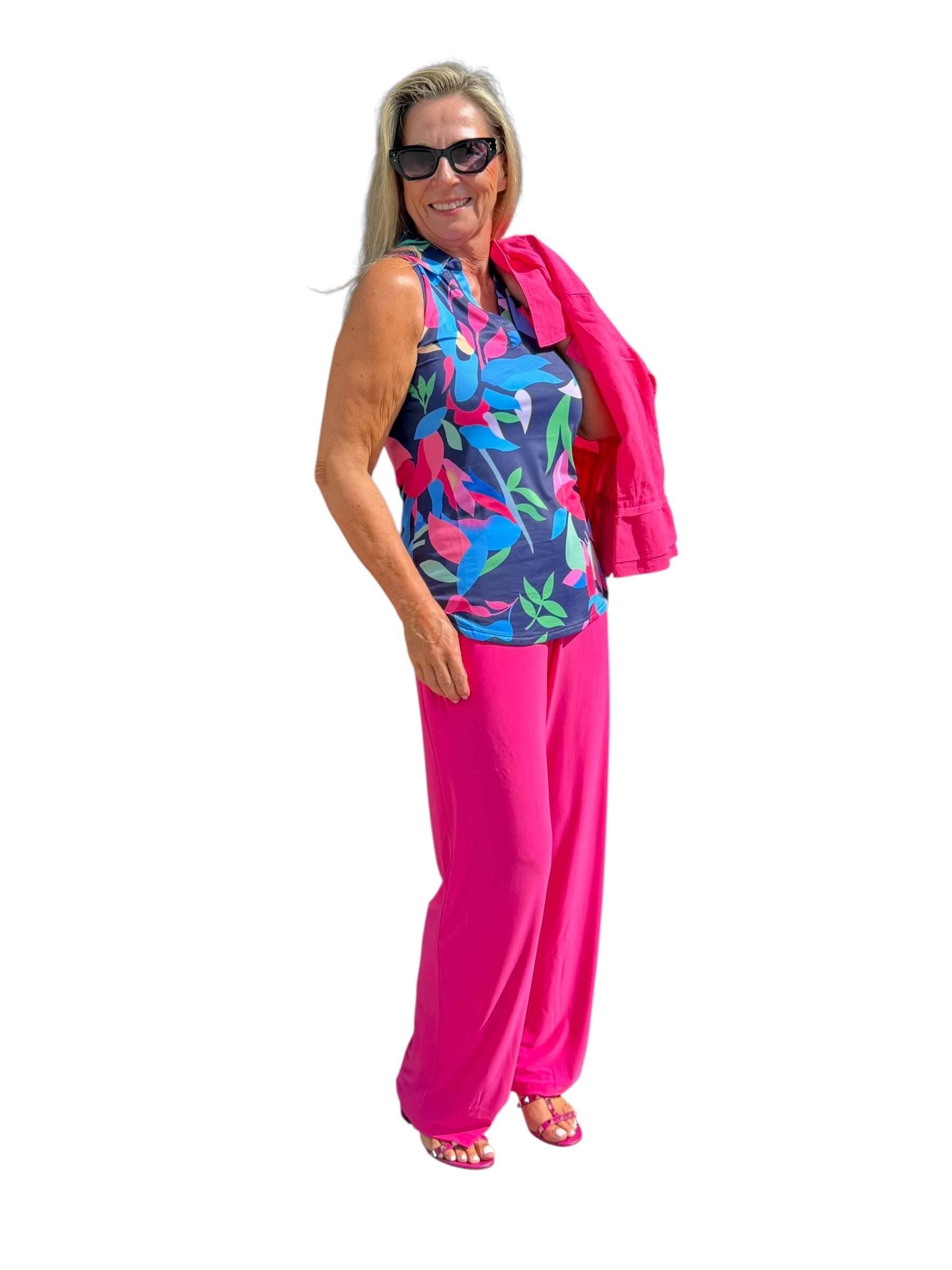 Pull-on Palazzo Pants with UPF50+ Cabaret Pink