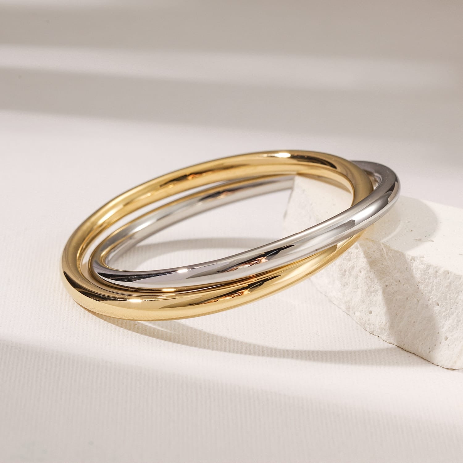 Roll-On Bangle Two-Tone Finish - Back of the Bay Boutique
