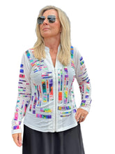 Load image into Gallery viewer, Patchwork Mesh Jacket Crystals White

