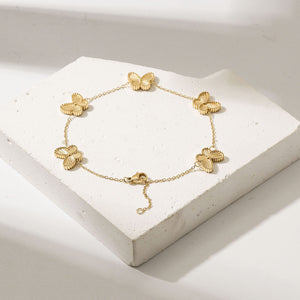 Butterfly Bracelet Yellow Gold Finish