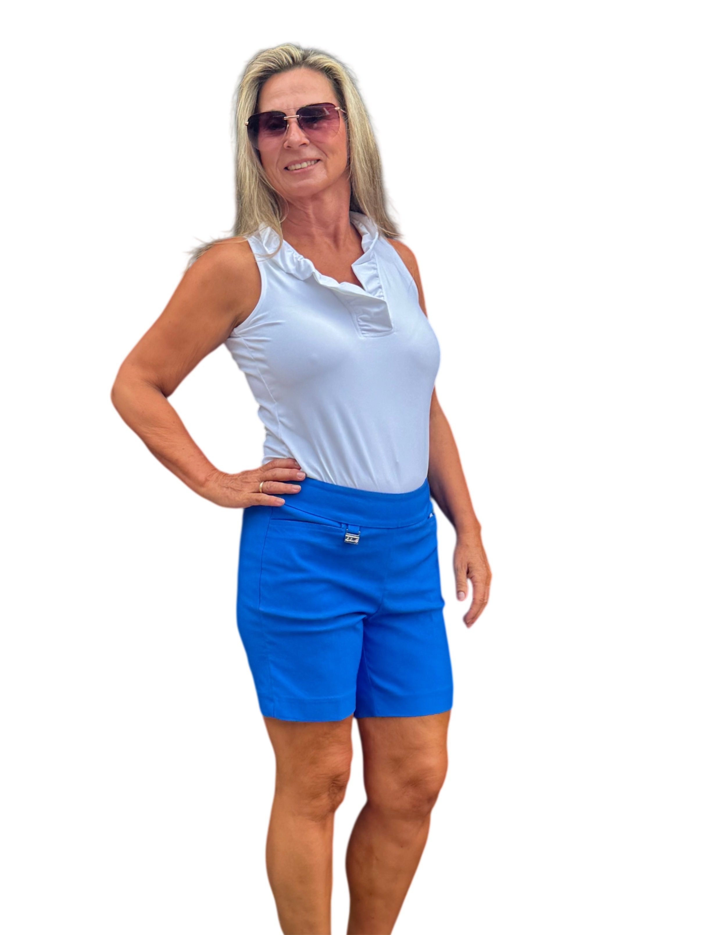 6" Inseam Pull-on Stretch Shorts Blue