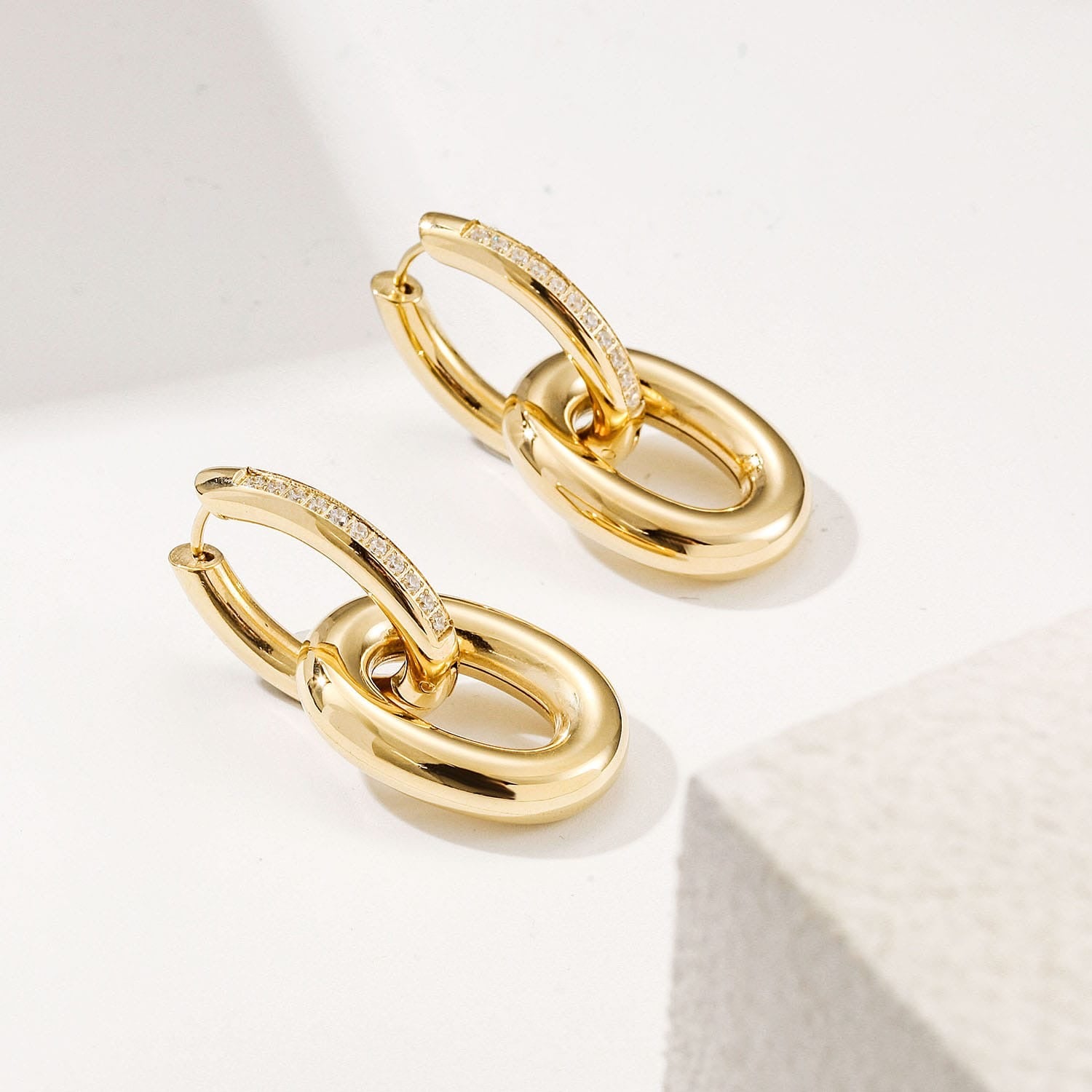Ava Earring Yellow Gold Finish - Back of the Bay Boutique