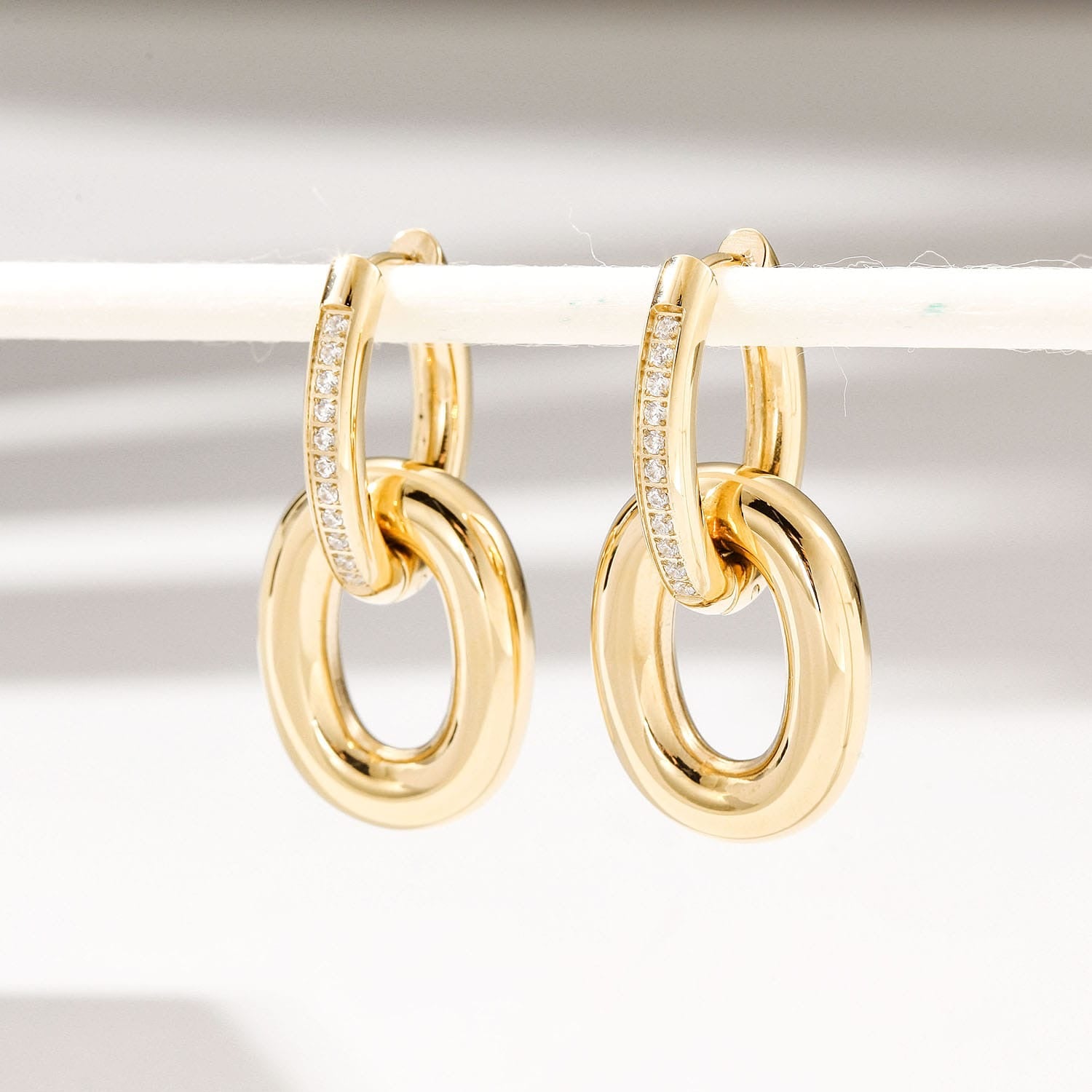 Ava Earring Yellow Gold Finish - Back of the Bay Boutique