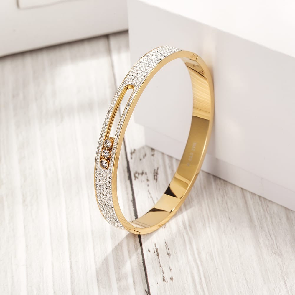 Carina Bangle Yellow Gold Finish - Back of the Bay Boutique