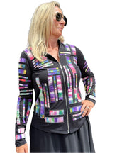 Load image into Gallery viewer, Patchwork Mesh Jacket Crystals Black
