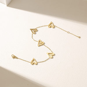 Heart Bracelet Yellow Gold Finish