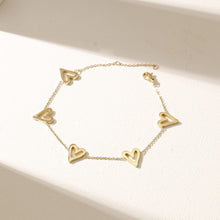 Load image into Gallery viewer, Heart Bracelet Yellow Gold Finish
