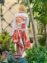 Load image into Gallery viewer, Silk Dress / Sage and Coral Horse
