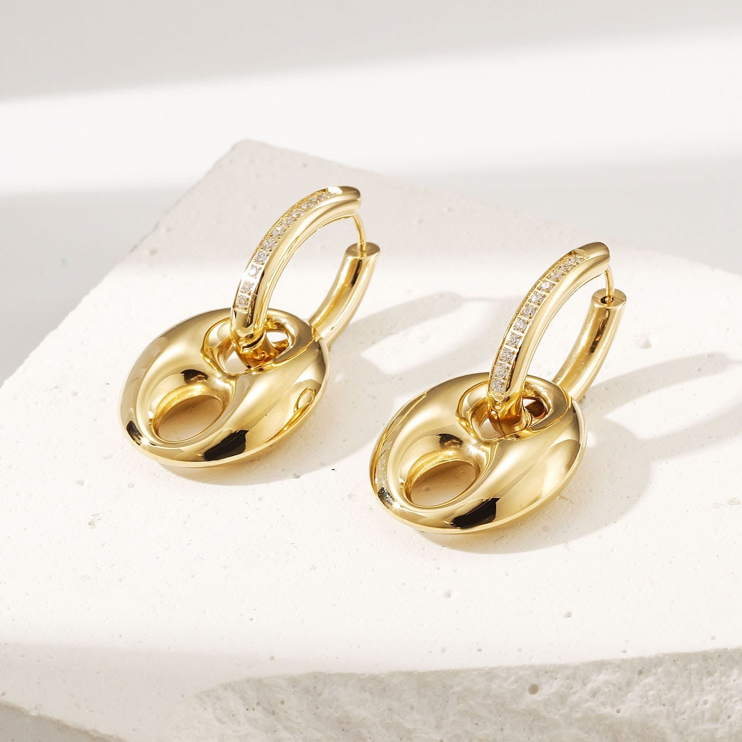Amara Earring Yellow Gold Finish - Back of the Bay Boutique