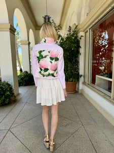 The Pink Denim Jacket / Pink Hydrangeas