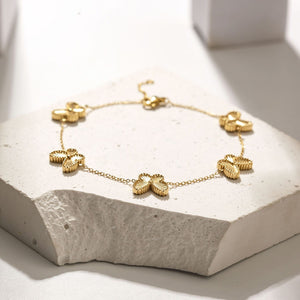 Butterfly Bracelet Yellow Gold Finish