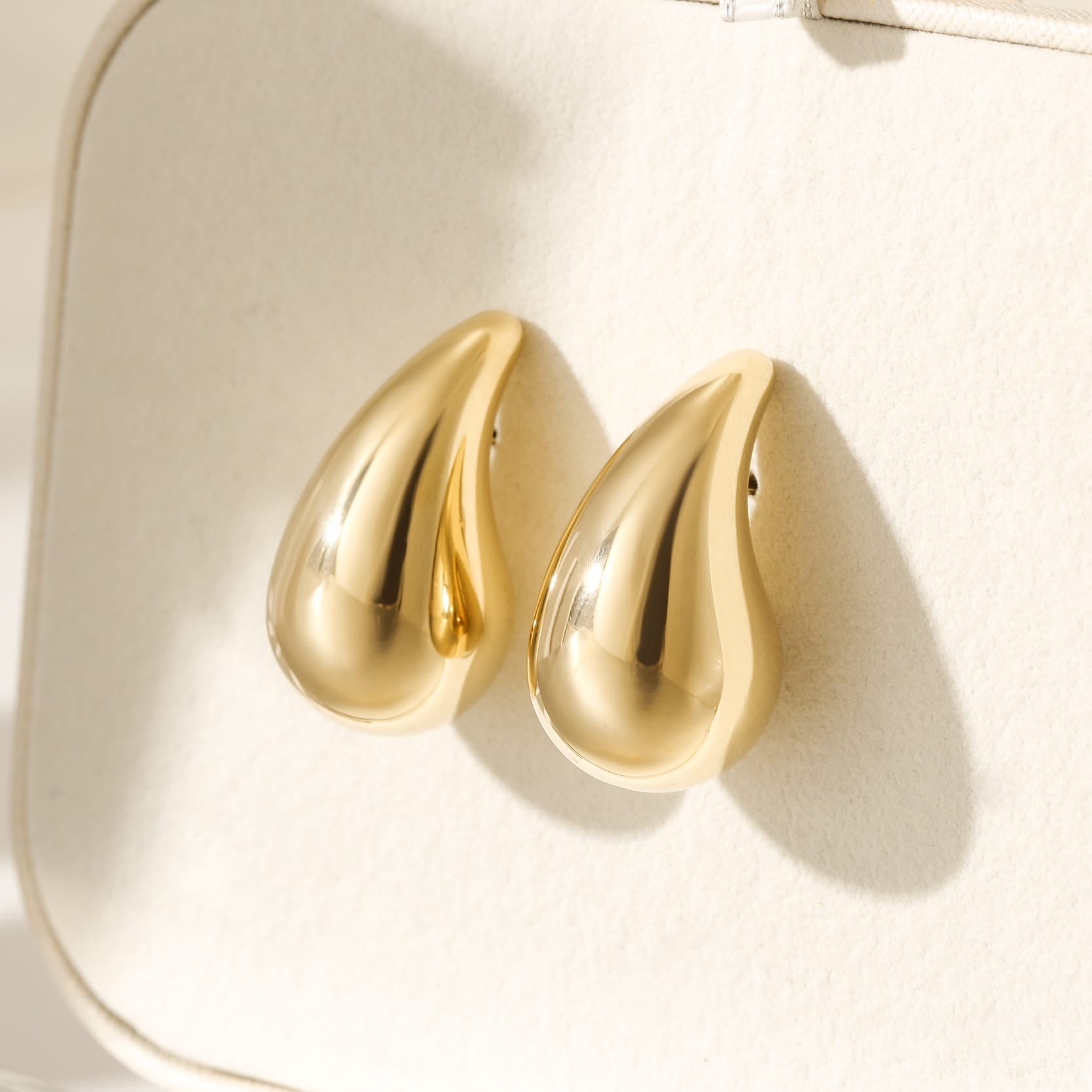 Teardrop Earring Yellow Gold Finish - Back of the Bay Boutique