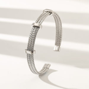 Louisa Cuff White Gold Finish