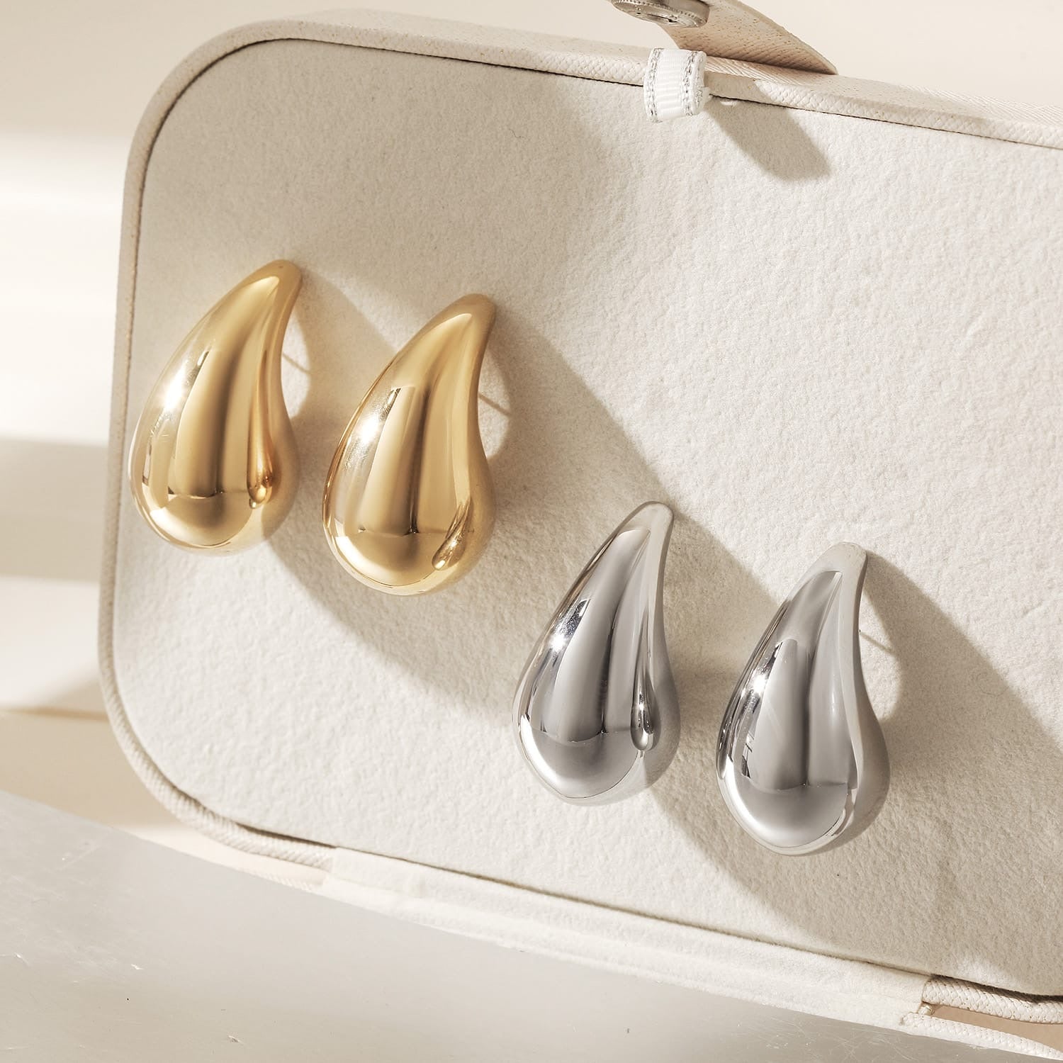 Teardrop Earring Yellow Gold Finish - Back of the Bay Boutique