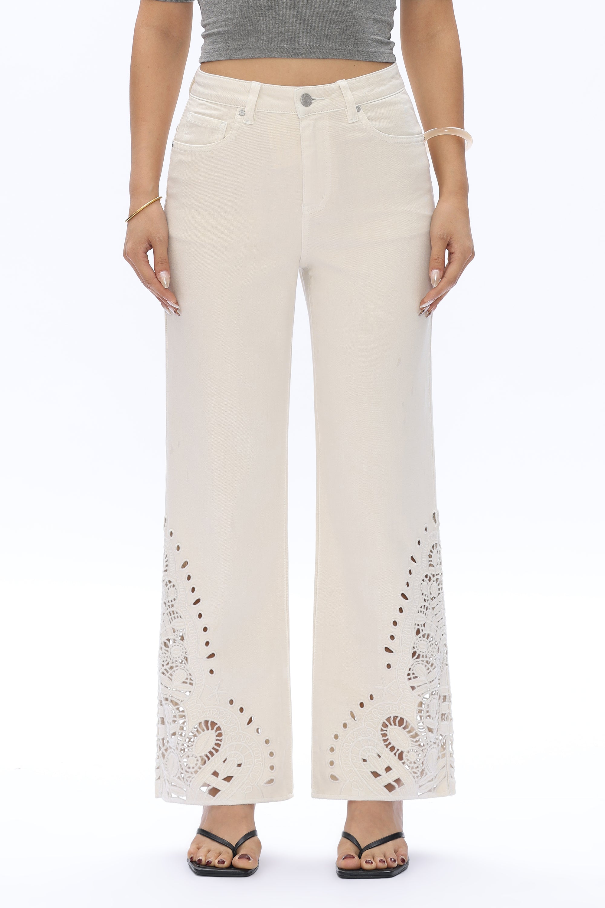 Paris High Rise Straight Off White - Back of the Bay Boutique
