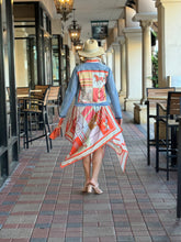 Load image into Gallery viewer, Silk Dress / Sage and Coral Horse
