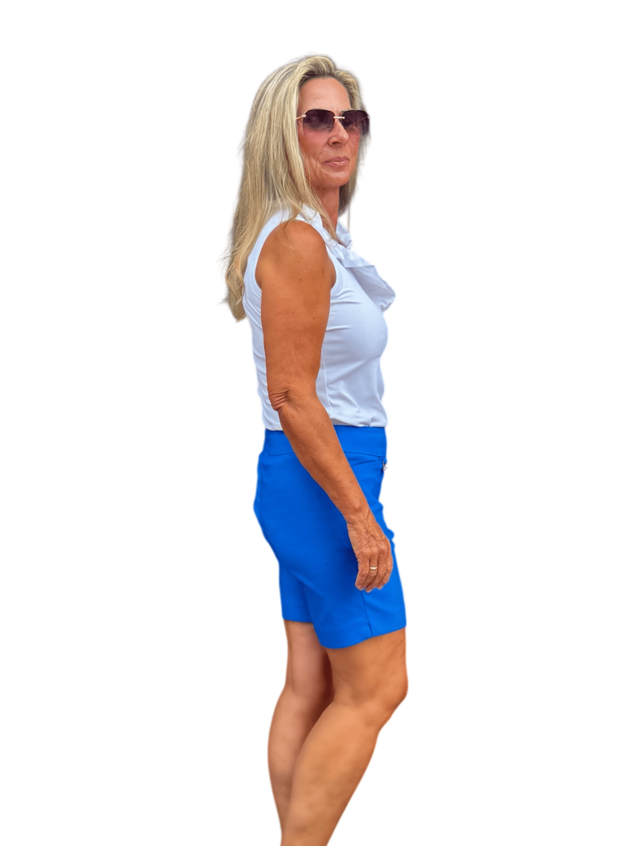 6" Inseam Pull-on Stretch Shorts Blue