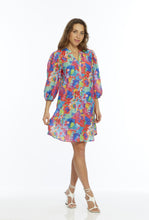 Load image into Gallery viewer, Debbie Eyelet Puff Sleeve Dress Fuchsia Multicolor
