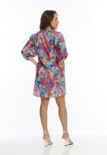 Load image into Gallery viewer, Debbie Eyelet Puff Sleeve Dress Fuchsia Multicolor
