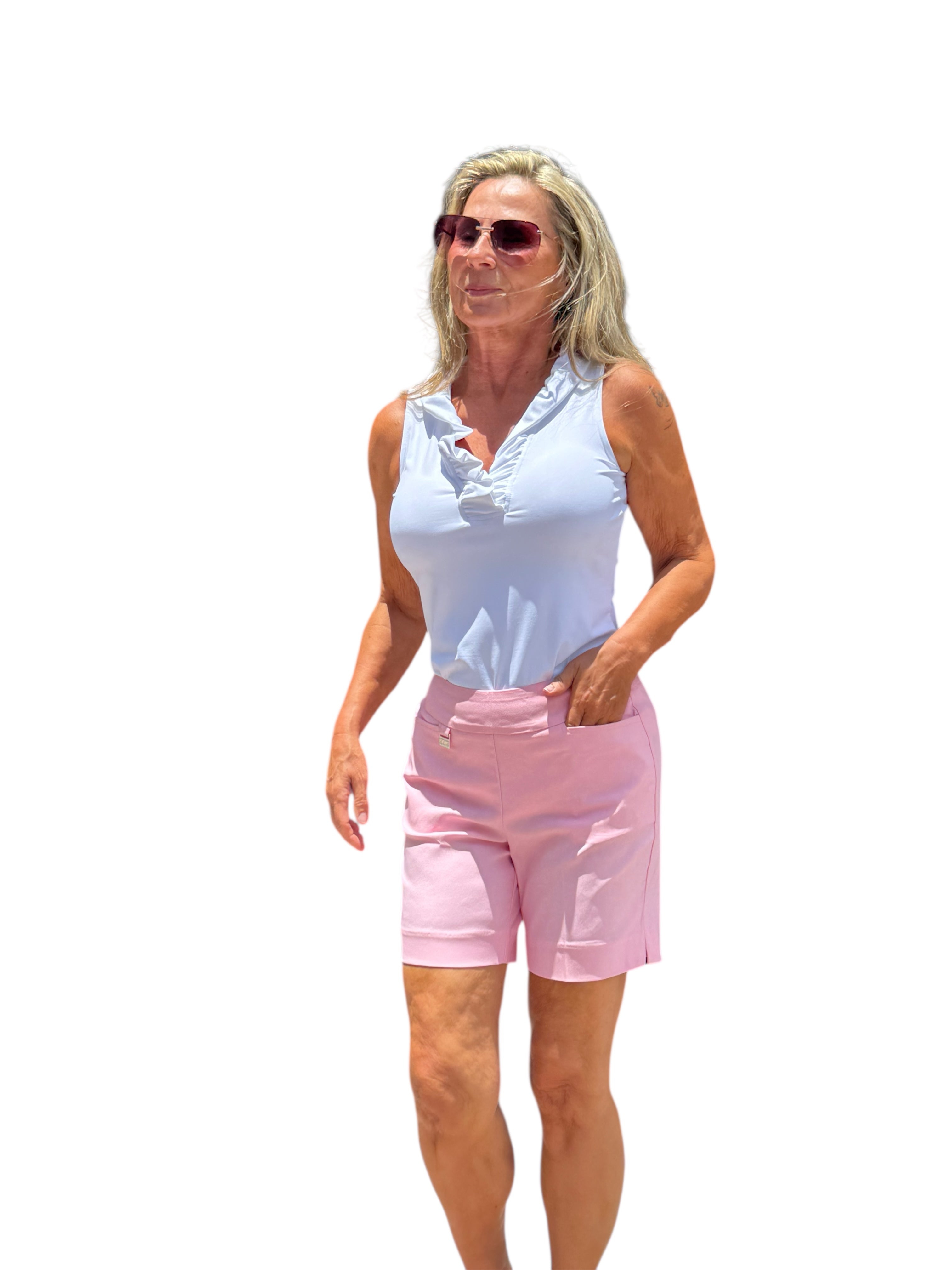 6" Inseam Pull-on Stretch Shorts Soft Pink