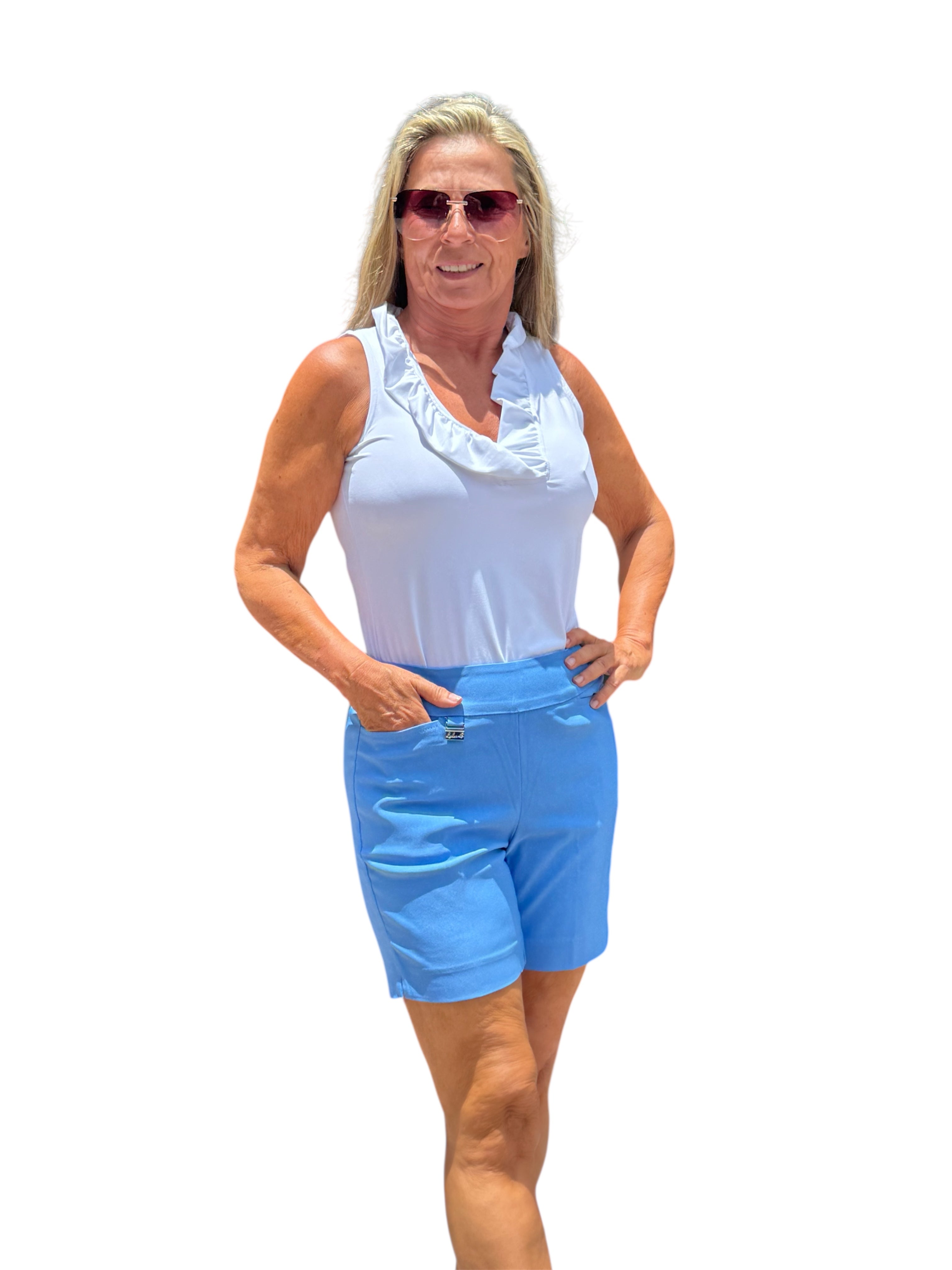 6" Inseam Pull-on Stretch Shorts Bright Periwinkle
