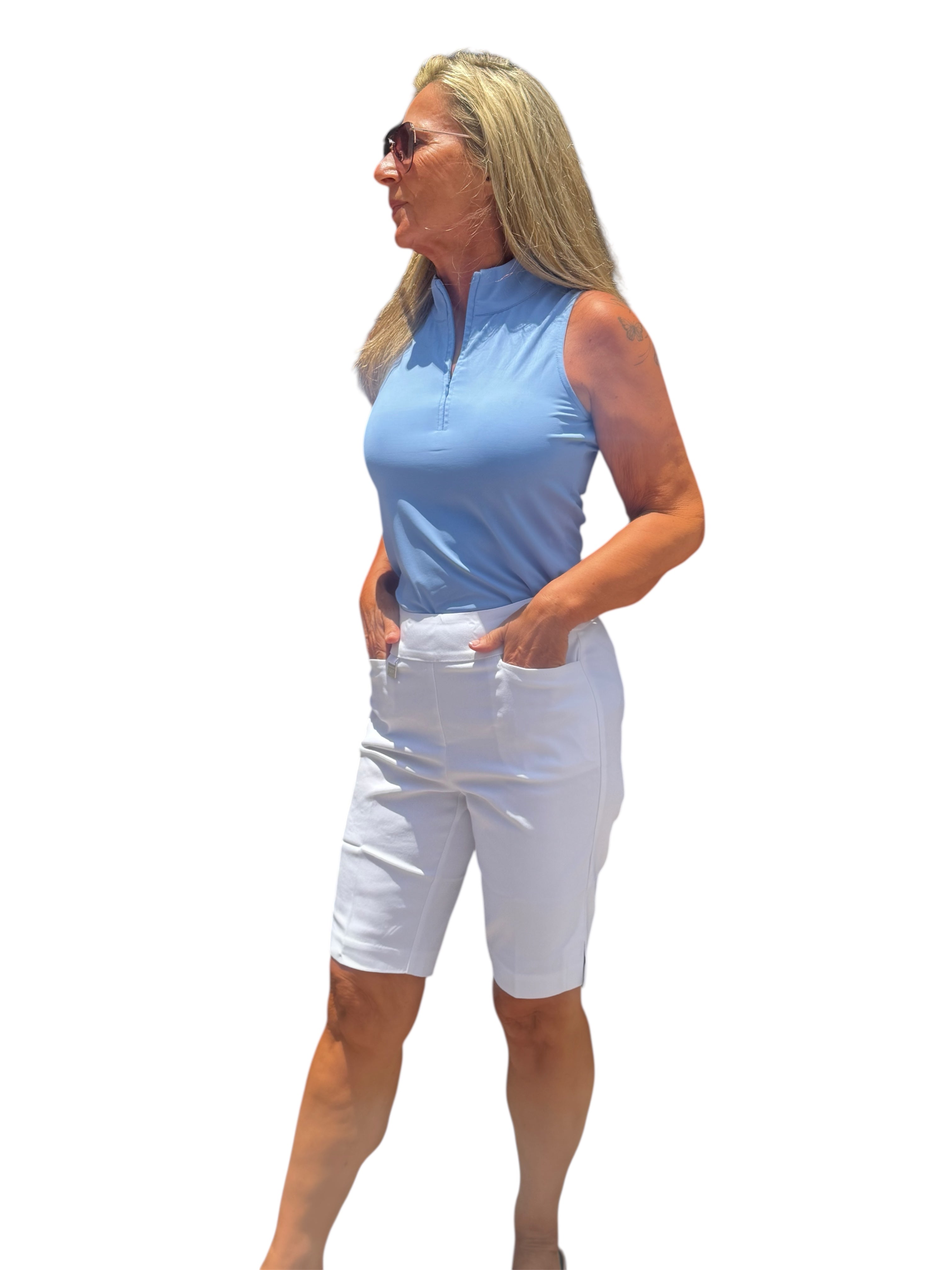 10" Inseam Bermuda Shorts White
