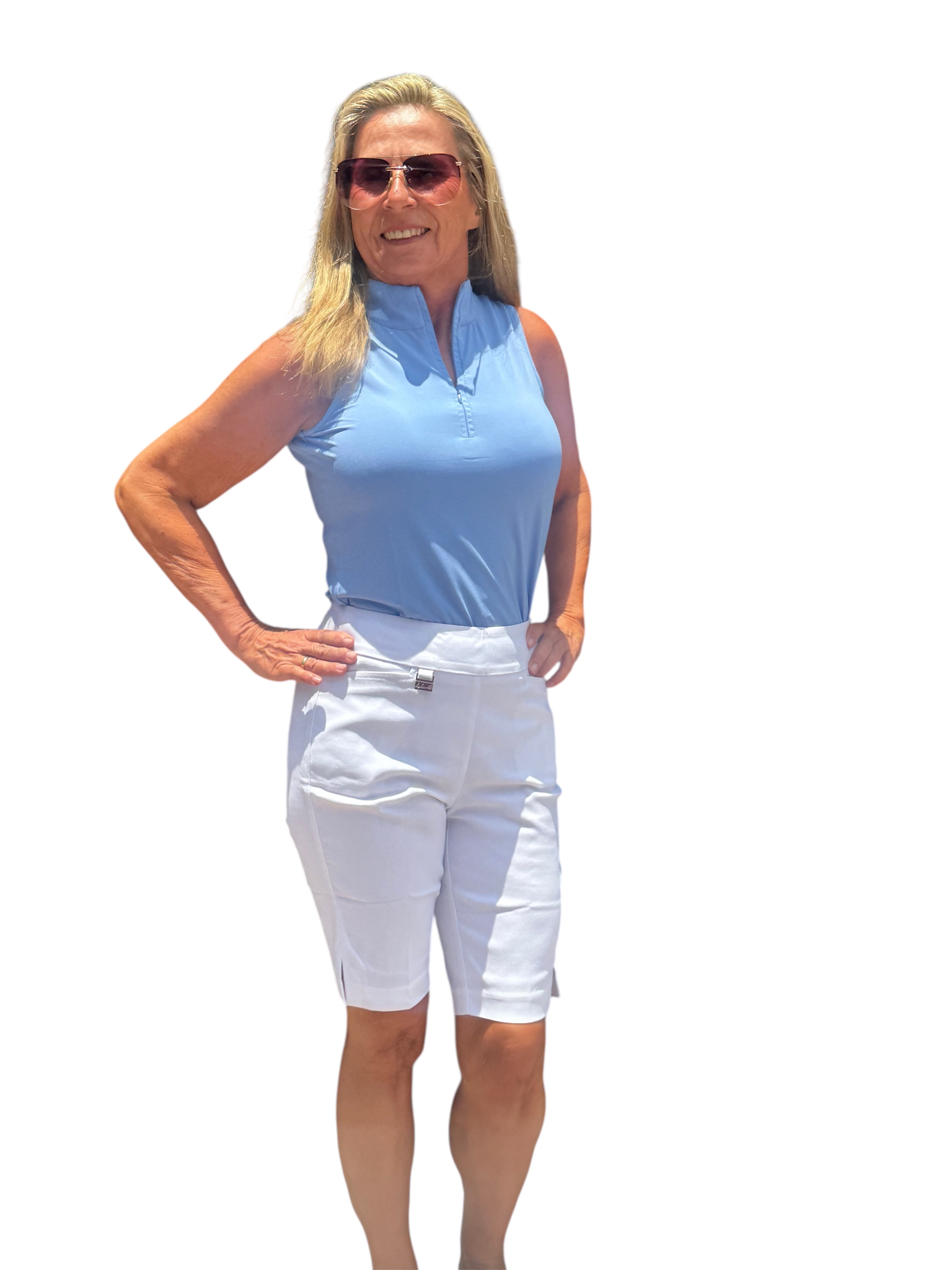 10" Inseam Bermuda Shorts White