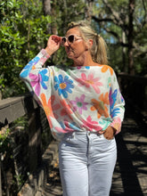 Load image into Gallery viewer, Long Sleeve Knit Sweater Happy Flowers - MADE IN ITALY

