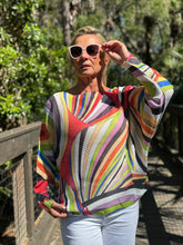 Load image into Gallery viewer, Long Sleeve Knit Sweater Asymmetrical Colorwave - MADE IN ITALY
