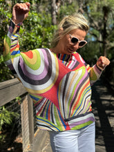 Load image into Gallery viewer, Long Sleeve Knit Sweater Asymmetrical Colorwave - MADE IN ITALY
