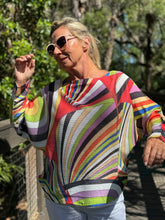 Load image into Gallery viewer, Long Sleeve Knit Sweater Asymmetrical Colorwave - MADE IN ITALY
