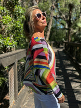 Load image into Gallery viewer, Long Sleeve Knit Sweater Asymmetrical Colorwave - MADE IN ITALY
