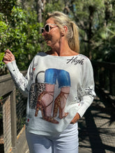Load image into Gallery viewer, Long Sleeve Knit Sweater Heels Up - MADE IN ITALY
