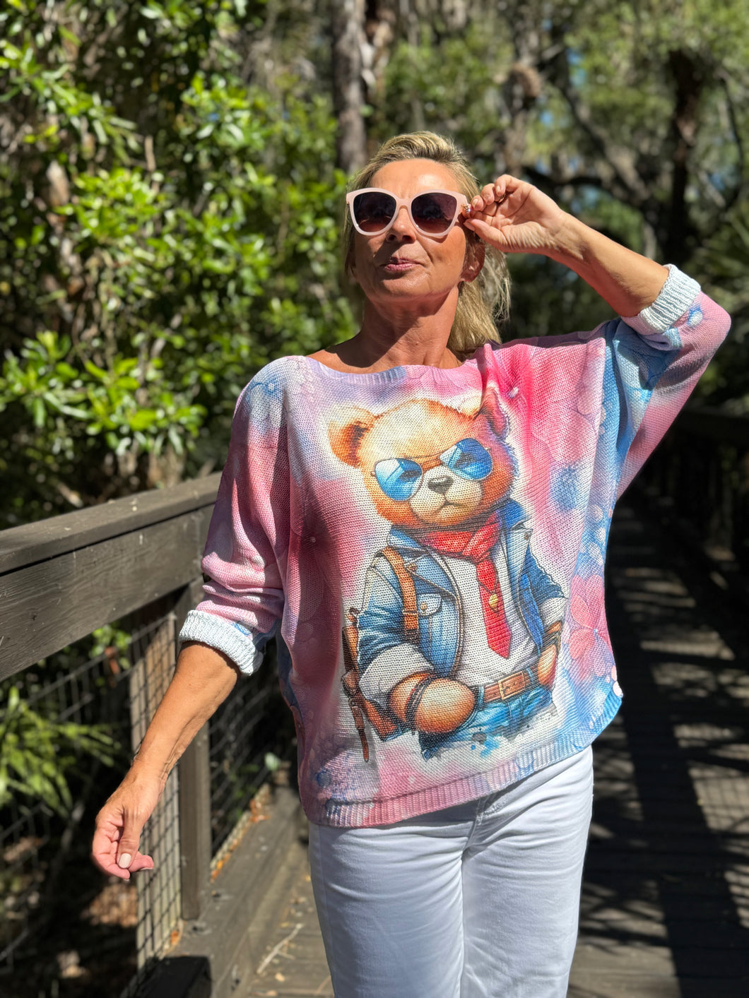 Long Sleeve Knit Sweater Teddy Vibes - MADE IN ITALY