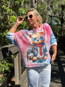 Long Sleeve Knit Sweater Teddy Vibes - MADE IN ITALY