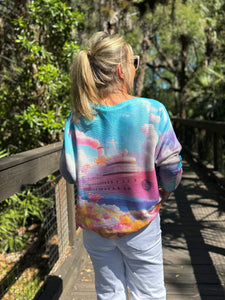Long Sleeve Knit Sweater Cotton Candy Cruise - MADE IN ITALY