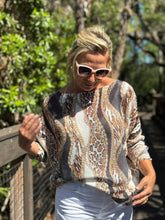 Load image into Gallery viewer, Long Sleeve Knit Sweater Roaring Chains - MADE IN ITALY
