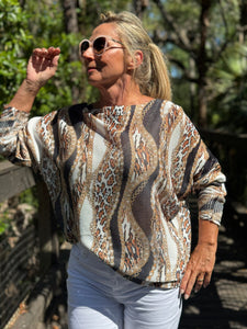 Long Sleeve Knit Sweater Roaring Chains - MADE IN ITALY